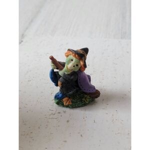 E.C. witch broom Halloween Village accessory mini